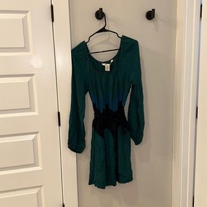EUC Women’s Peasant Style Dress by Max Studio Size L Large Dark Green